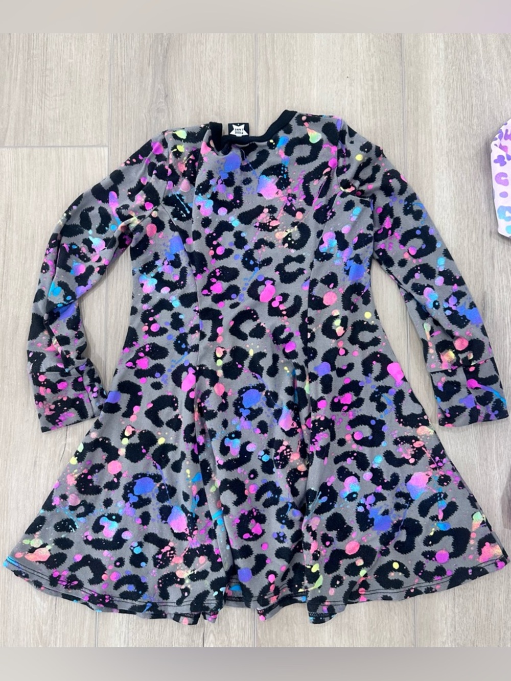 Pixielane printed long sleeve fit & flare dresses girls size 6 multicolor - Picture 3 of 7